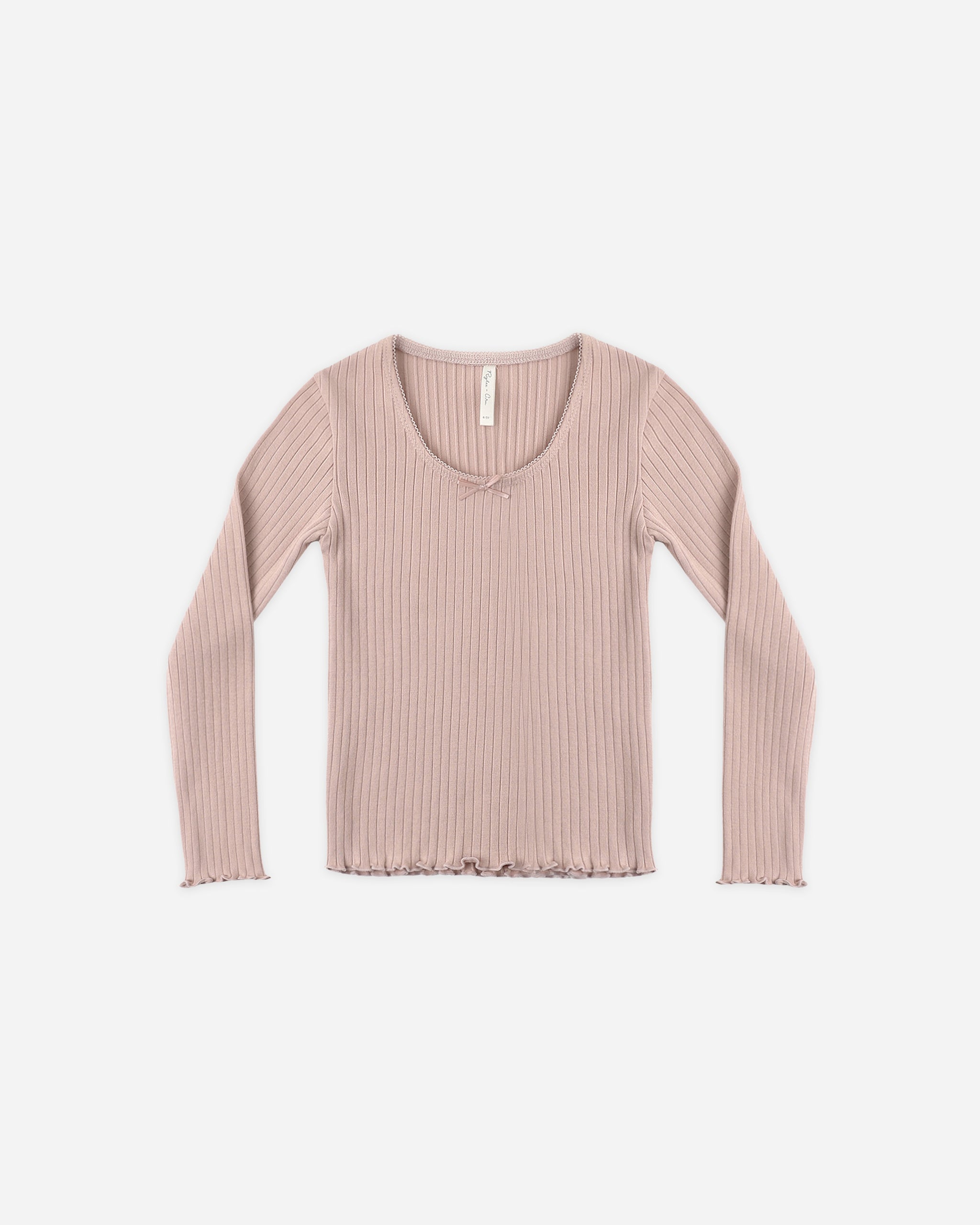 Ribbed Long Sleeve and Tiered Mini Skirt - Rosewood
