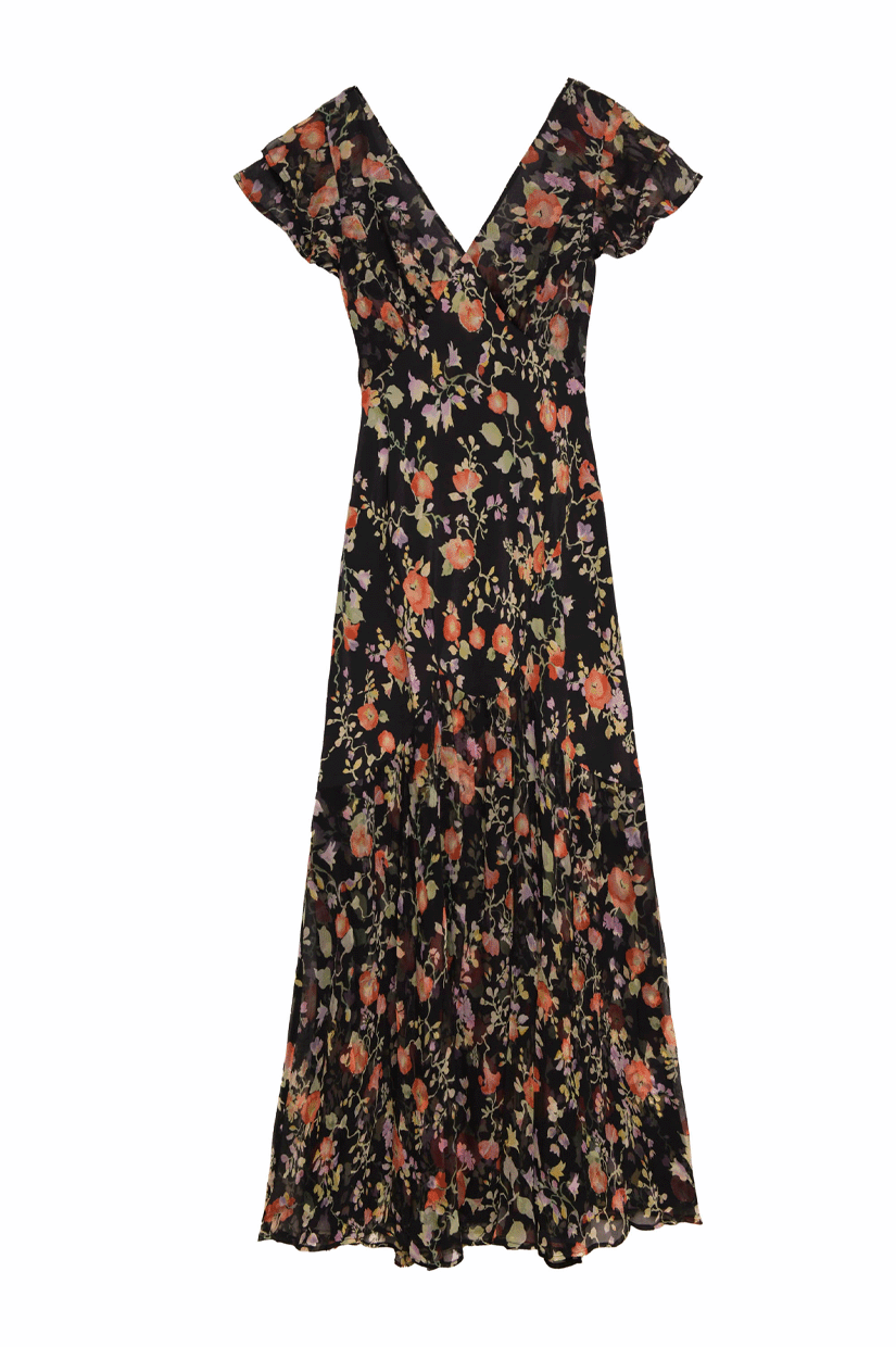 Cinzia Dress - Waterblossom Noir
