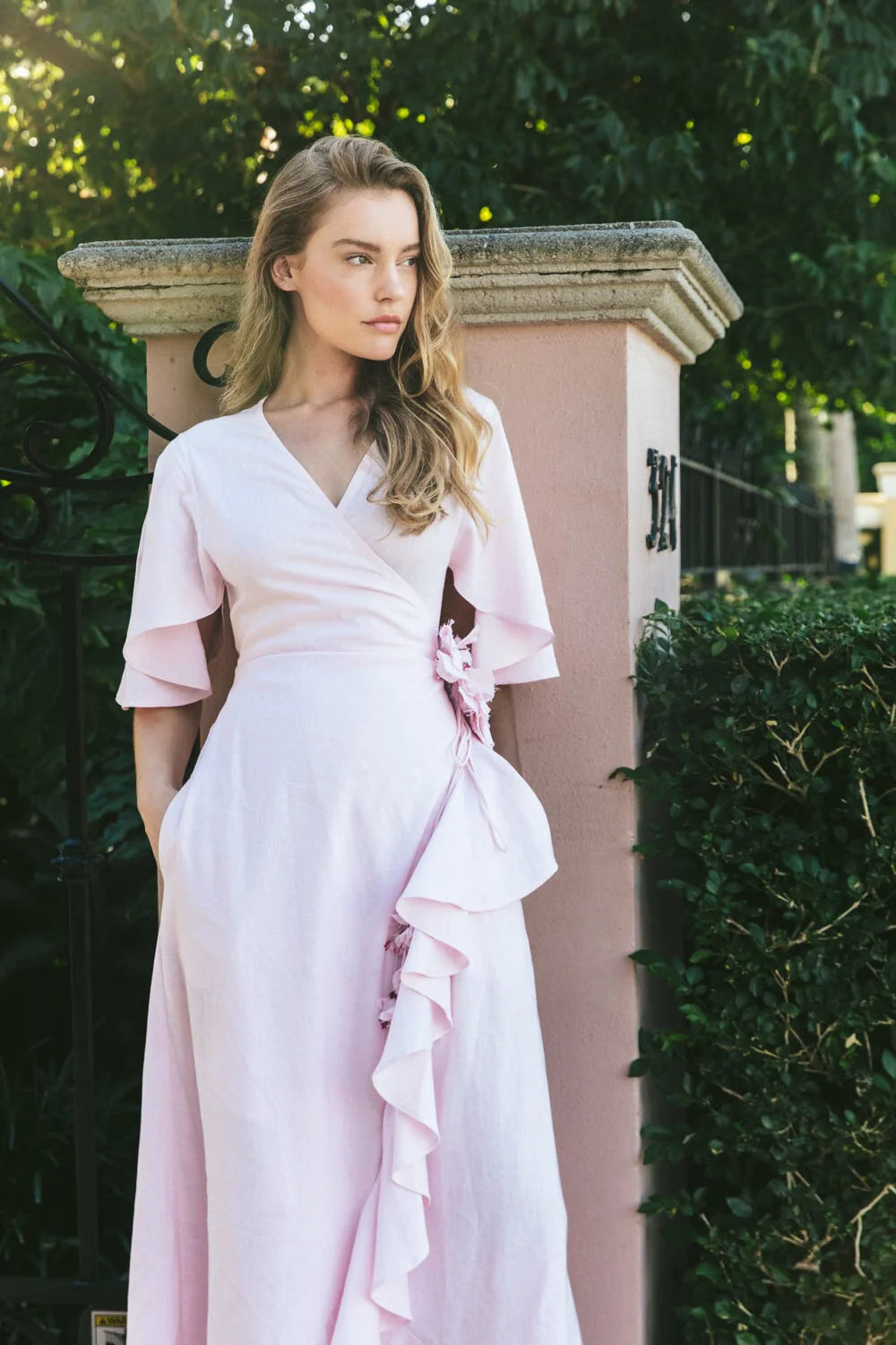 Gol Wrap Dress - Pink