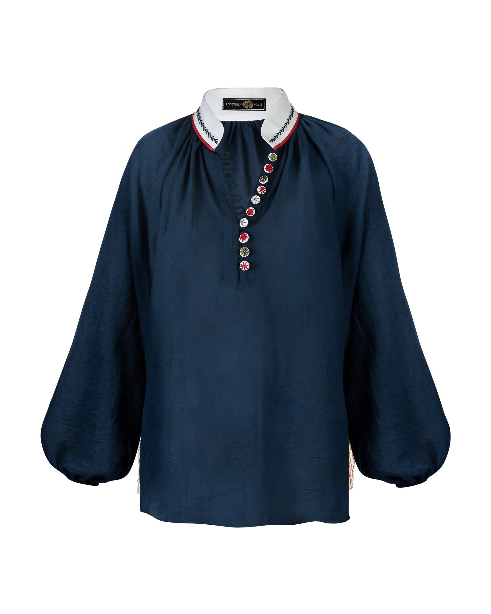 Golab Blouse - Navy & Red