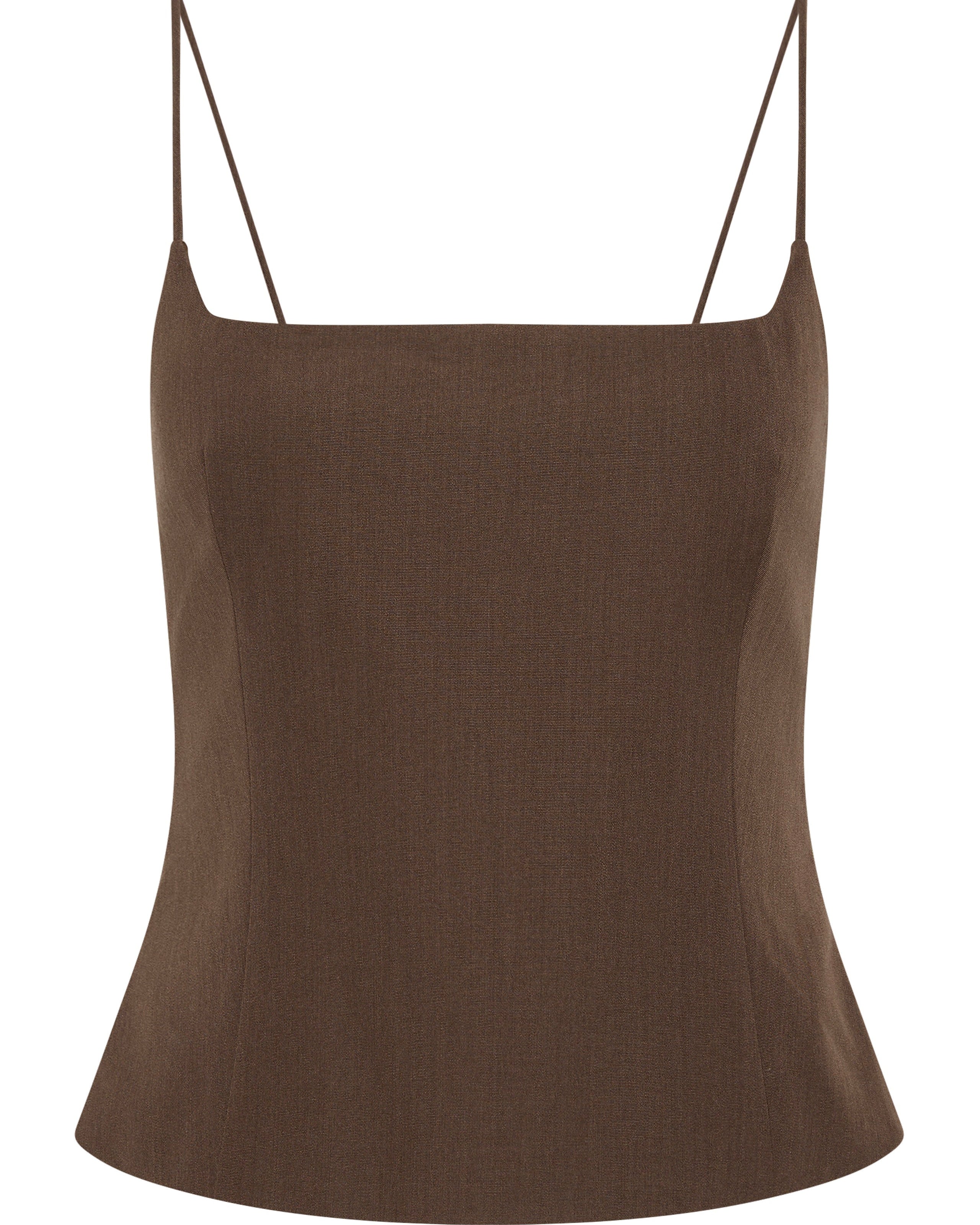 Silk Canvas Cami - Mud
