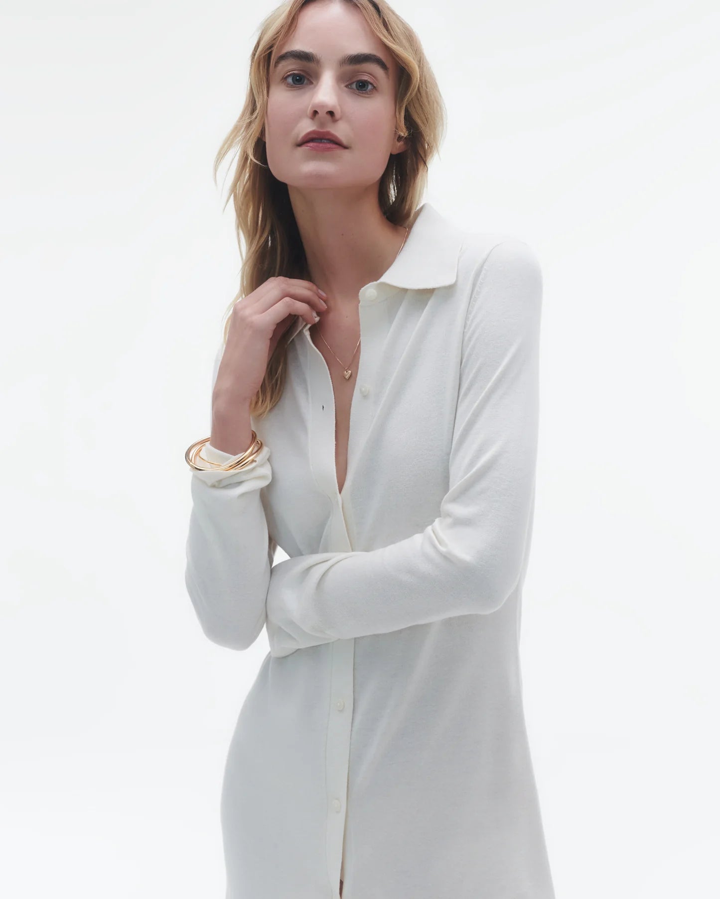 Showtime Shirt Dress - Cream