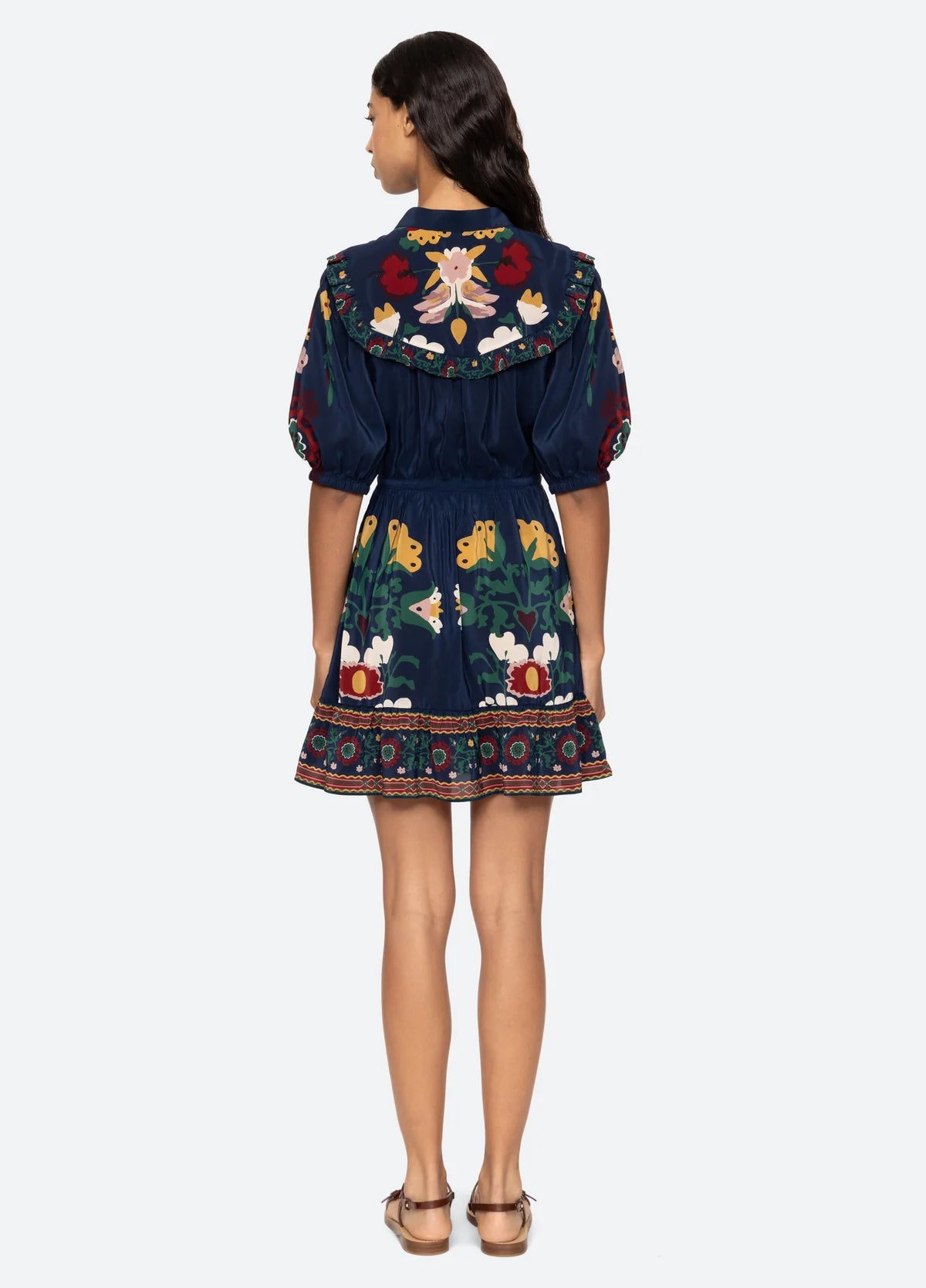 Cassia Short Sleeve Dress - Navy