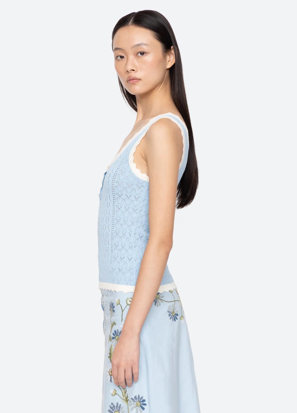 Georgia Knit Tank Top - Blue