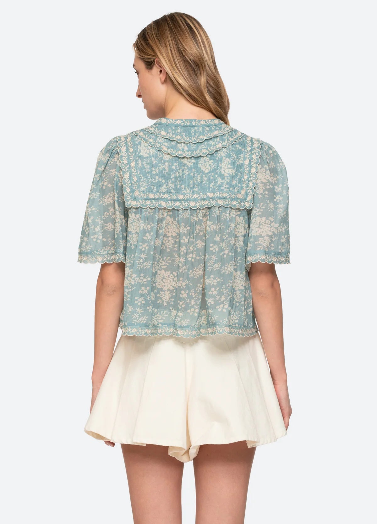Kirsten Print Top - Sky