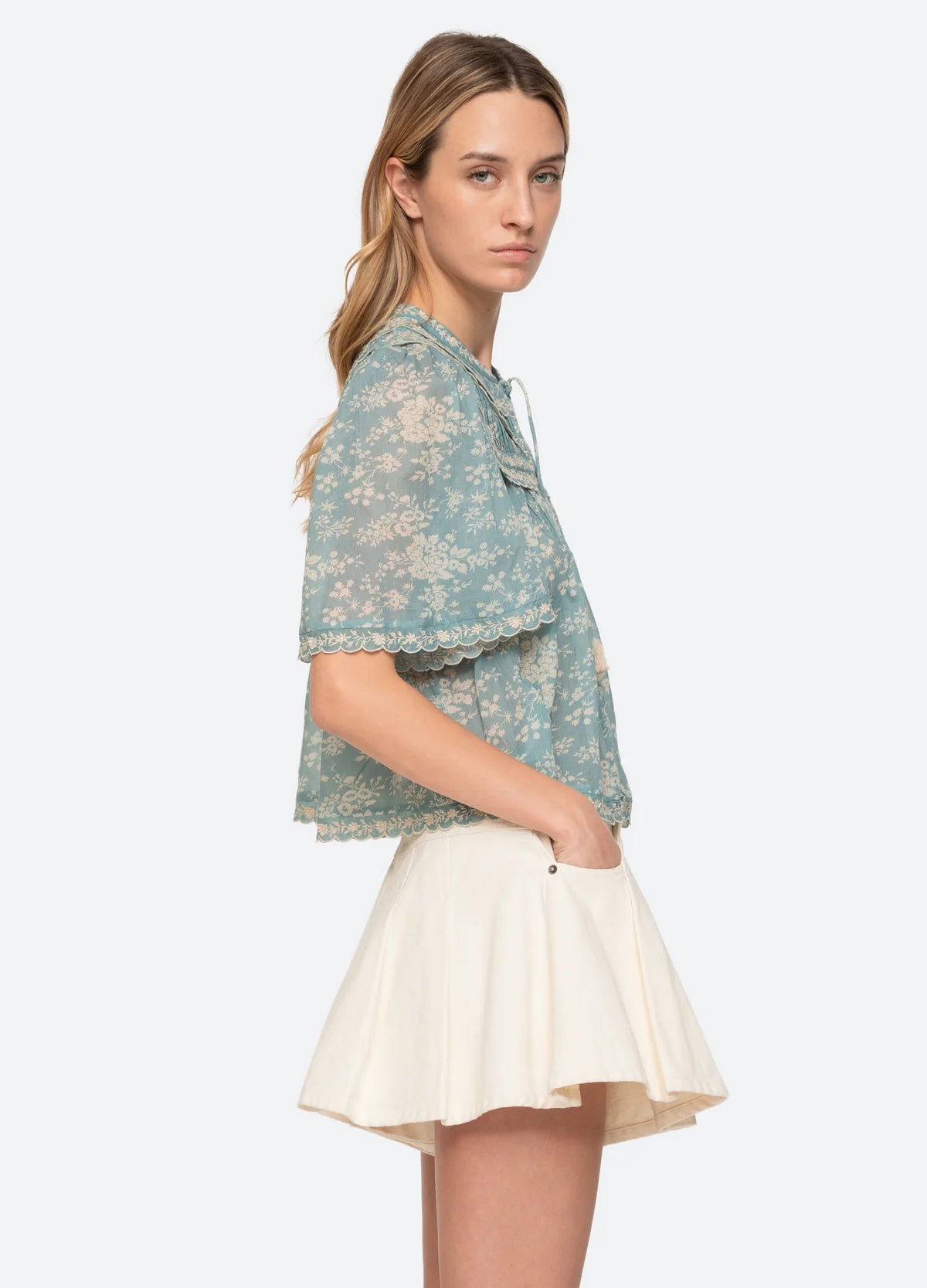 Kirsten Print Top - Sky