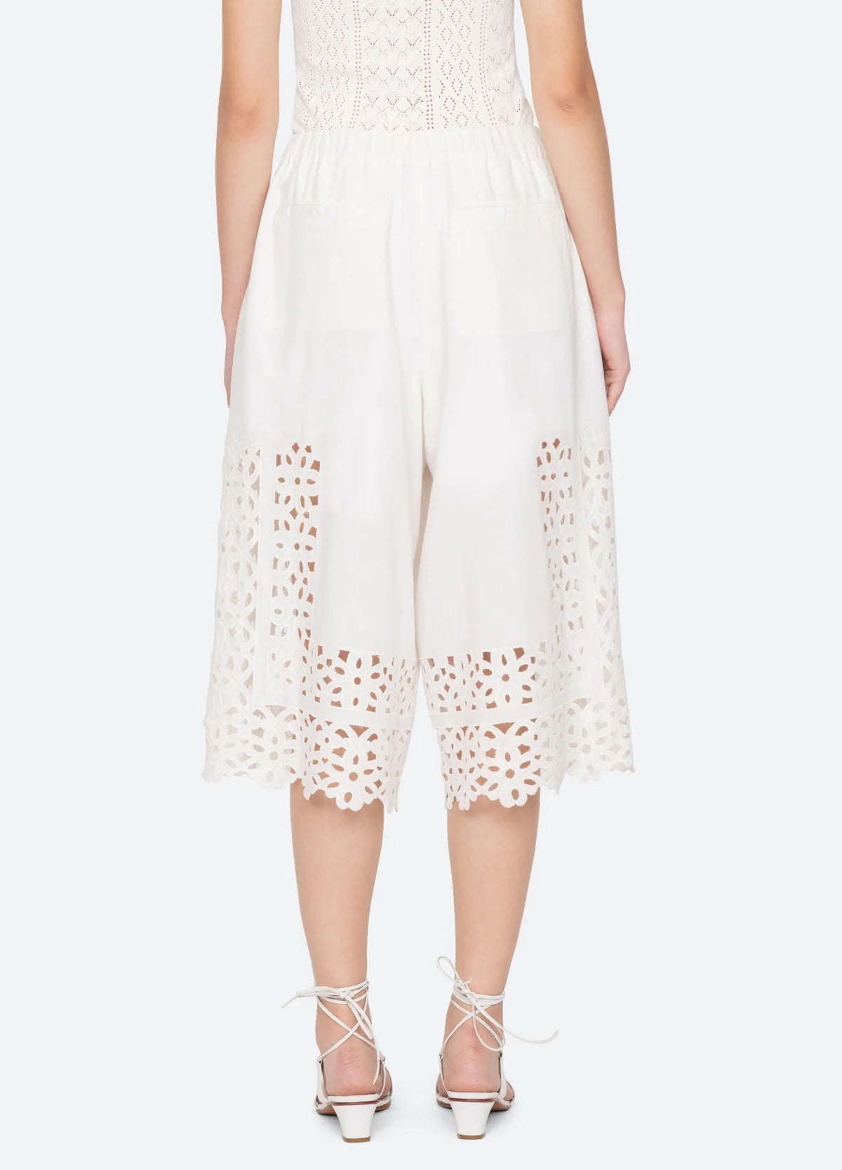Leila Eyelet Culottes - White