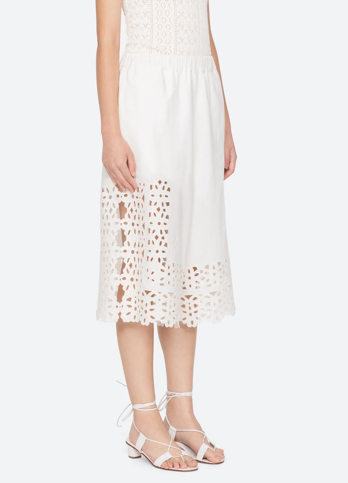 Leila Eyelet Culottes - White