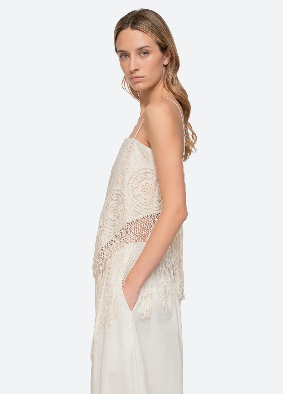 Rafina Eyelet Top - Cream