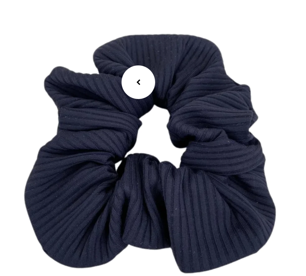 Black Rib Scrunchie