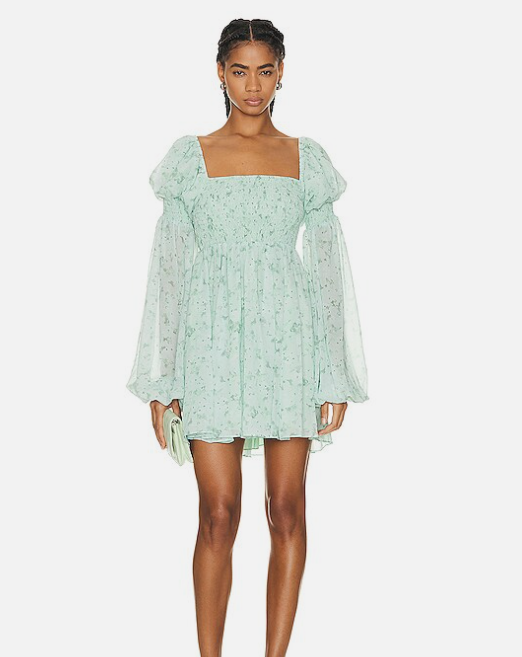 Kinsley Mini Dress - Mint Blossom