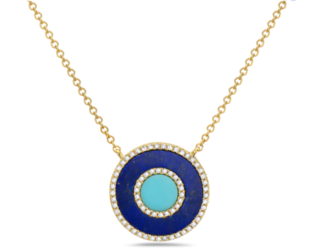 Inlaid Evil Eye Necklace