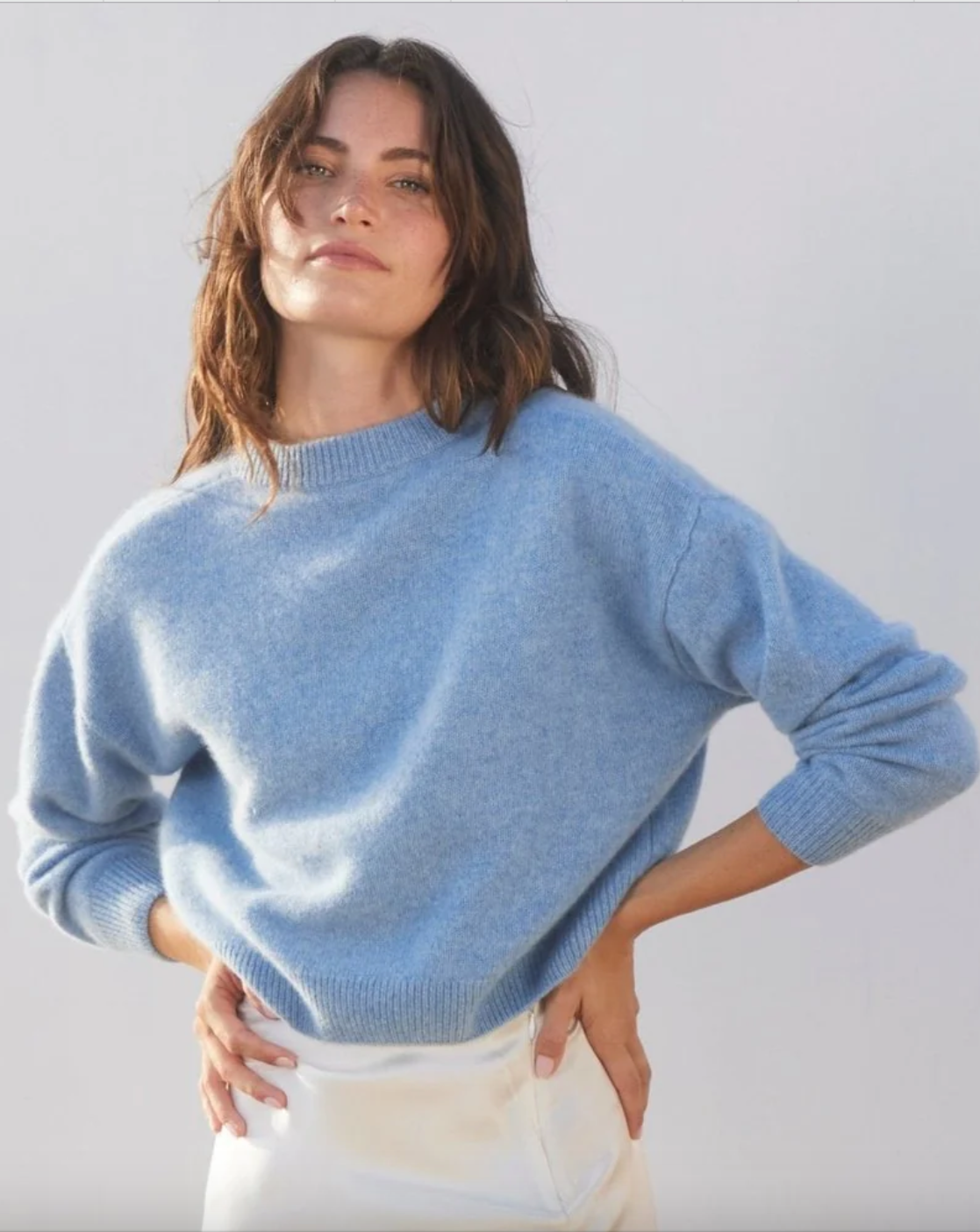Madison Cashmere Sweater - Sky Blue