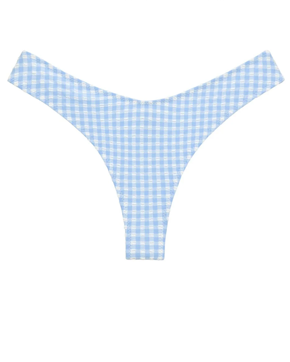 Peri Micro Gingham Added Coverage Lulu (Zig-Zag Stitch) Bikini Bottom