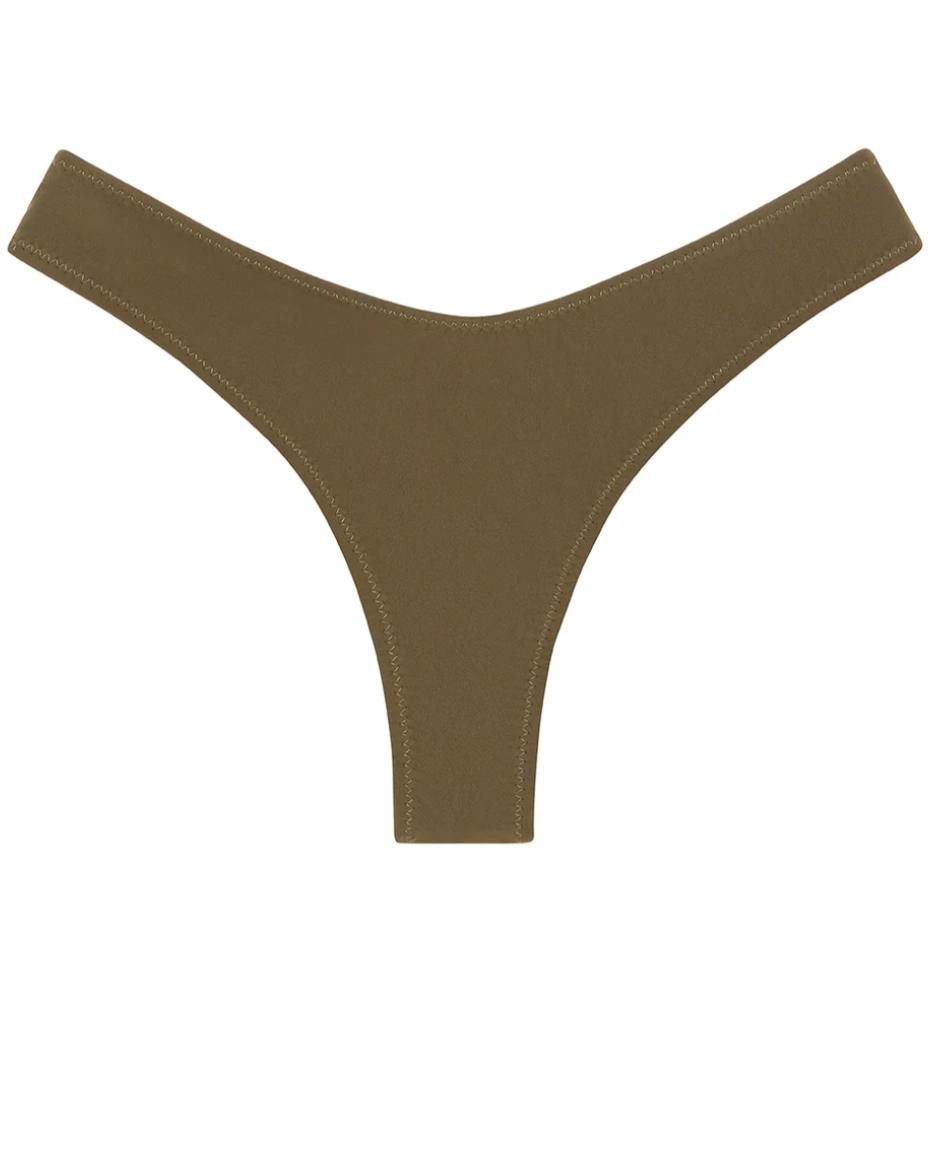 Khaki Added Coverage Lulu (Zig-Zag Stitch) Bikini Bottom