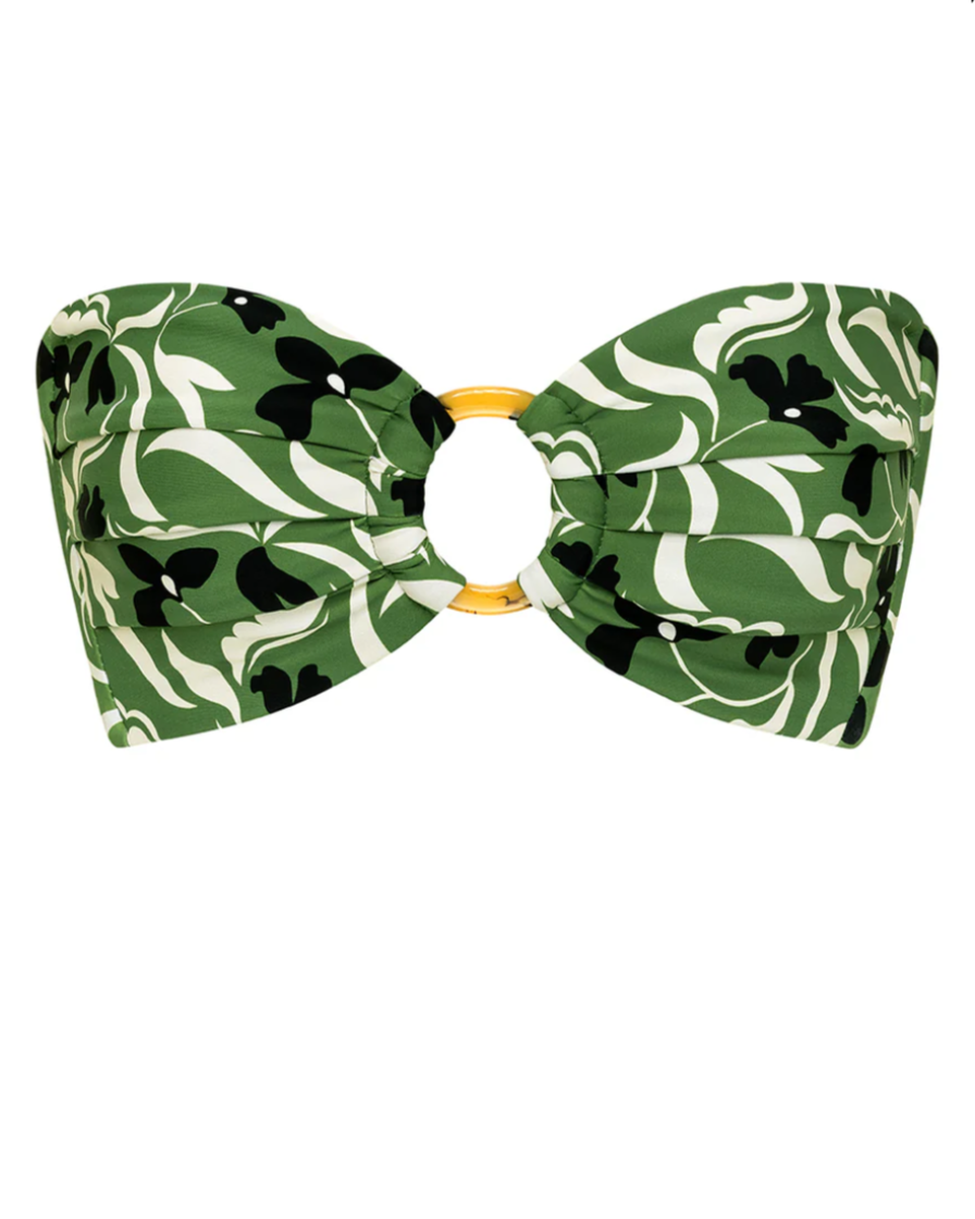 Veronica Floral Tori Ties Bandeau Bikini Top