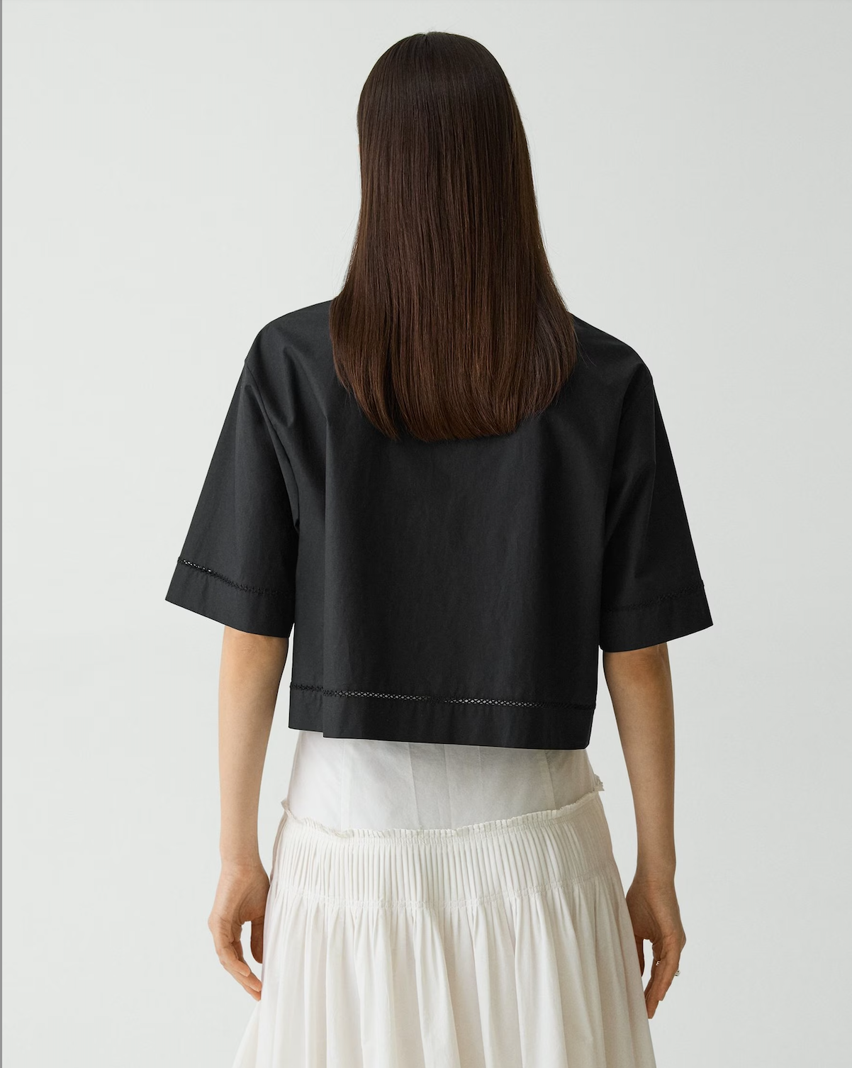 Boxy Camp Shirt in City Poplin - Black