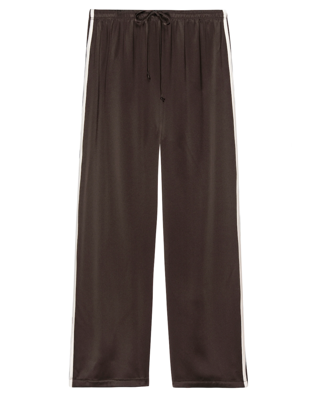 The Silk Stripe Crop Pant - Espresso
