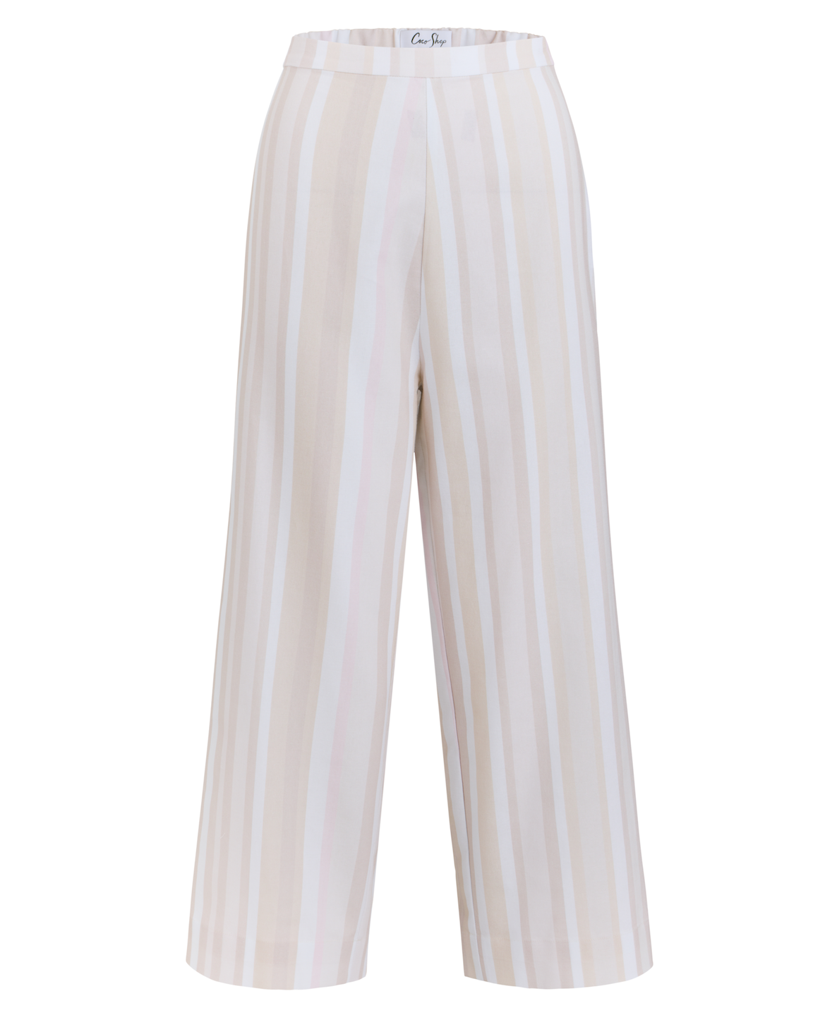 Classic Crop Pant - Beige Stripe
