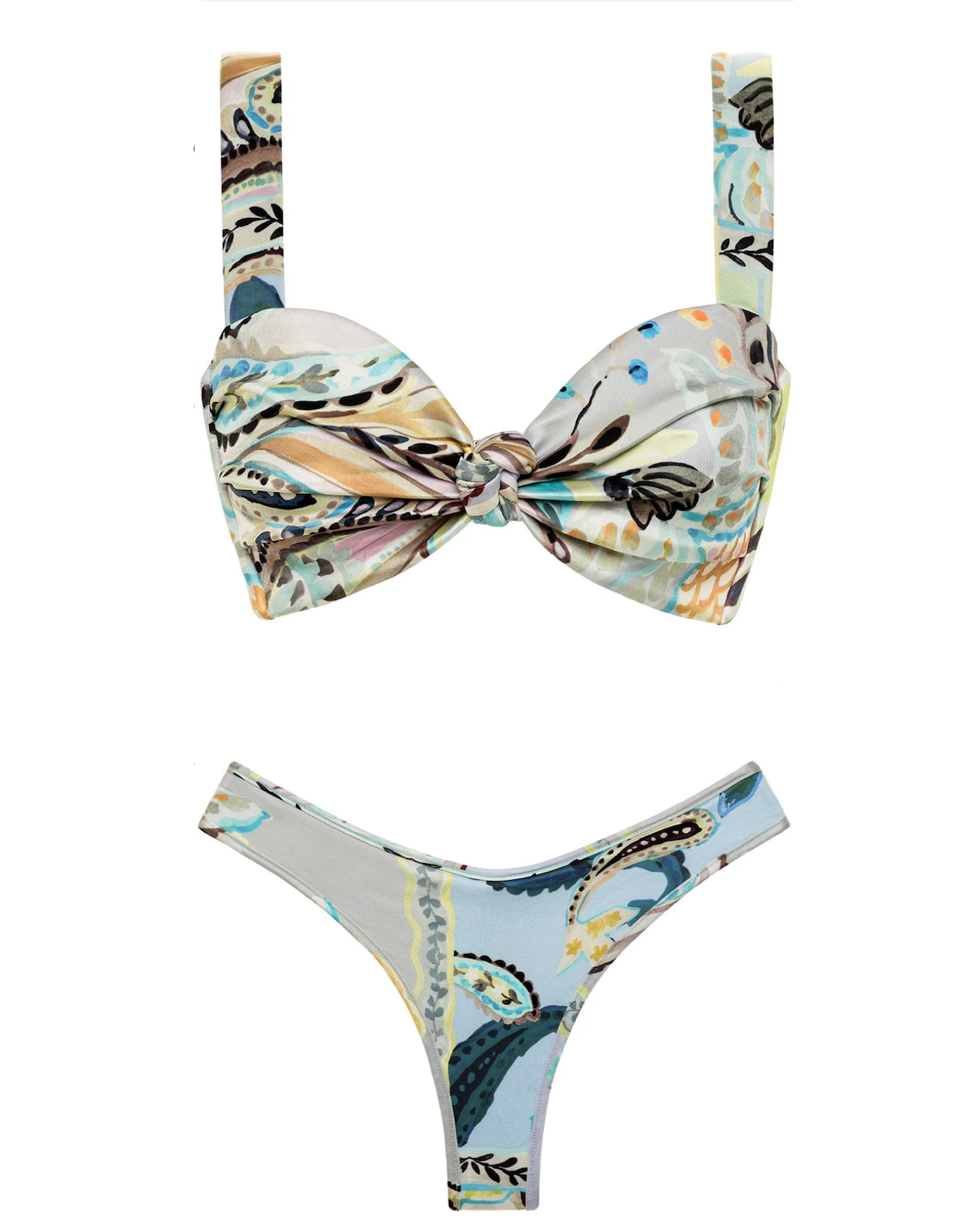 St. Barths Floral Hayden Bikini Top and Added Coverage Lulu Bikini Bottom Set