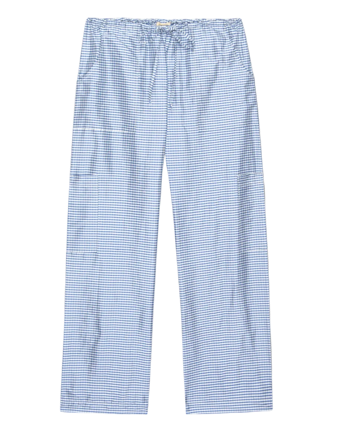 The Taffeta Gingham Drawstring Cargo Pant - Cornflower