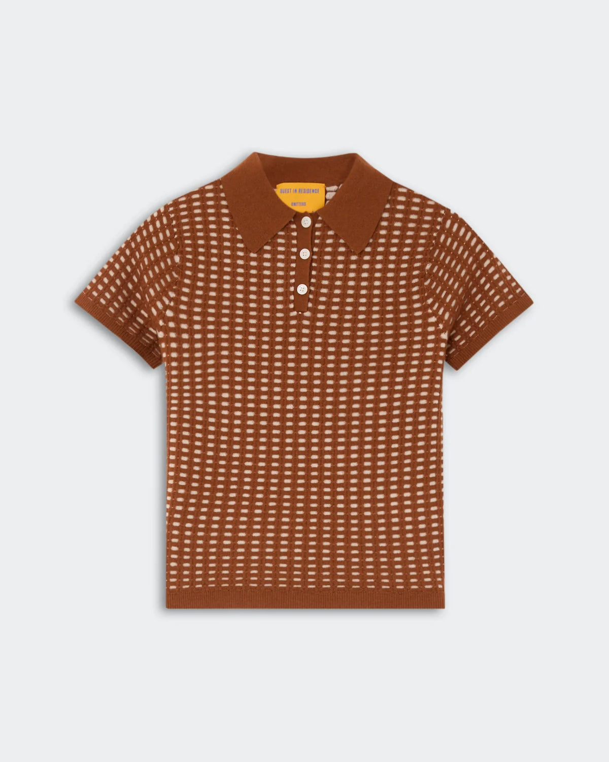 Shrunken Waffle Polo - Burnt Sienna/Sandstone