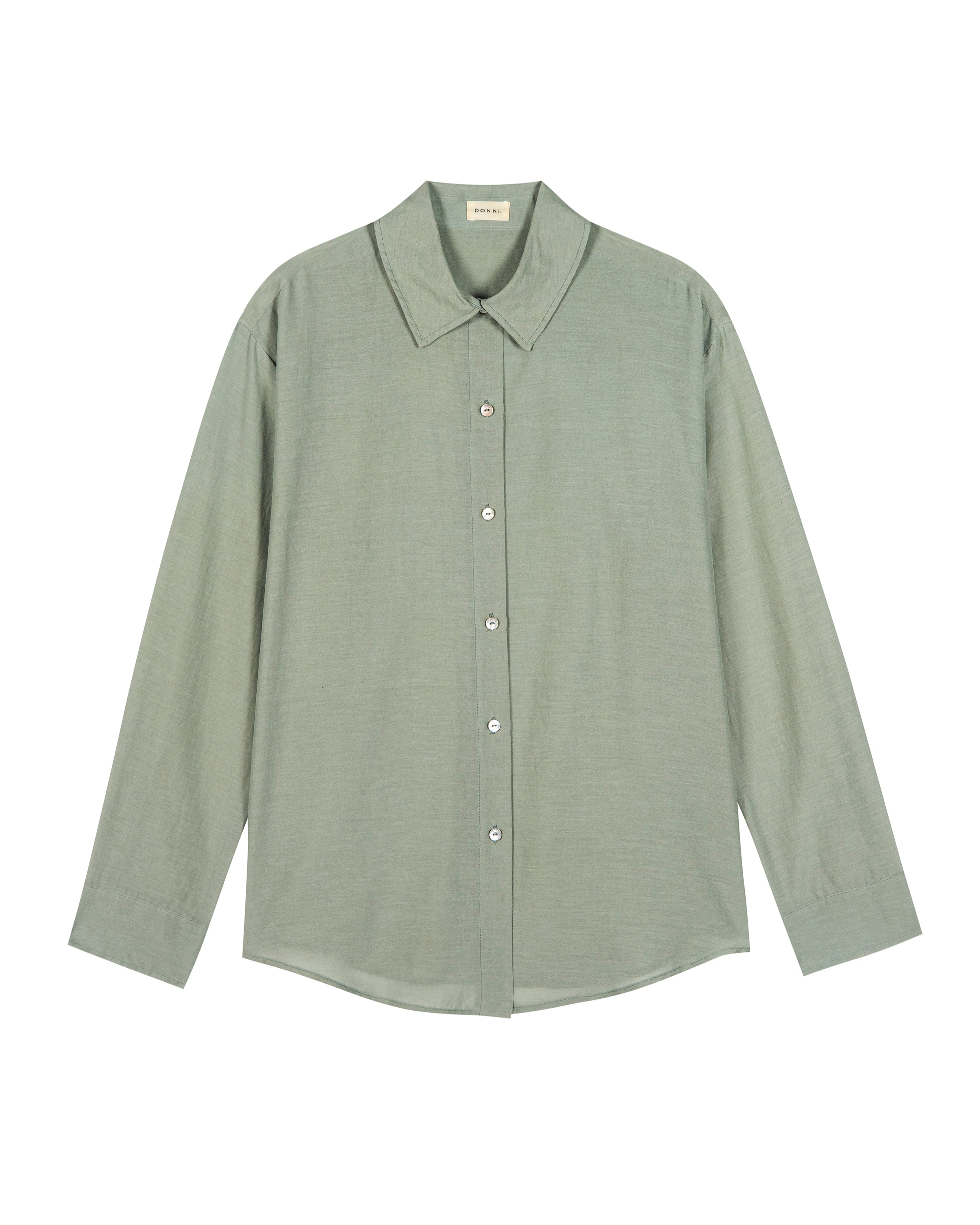 The Silk Cotton Sheer Shirt - Dill