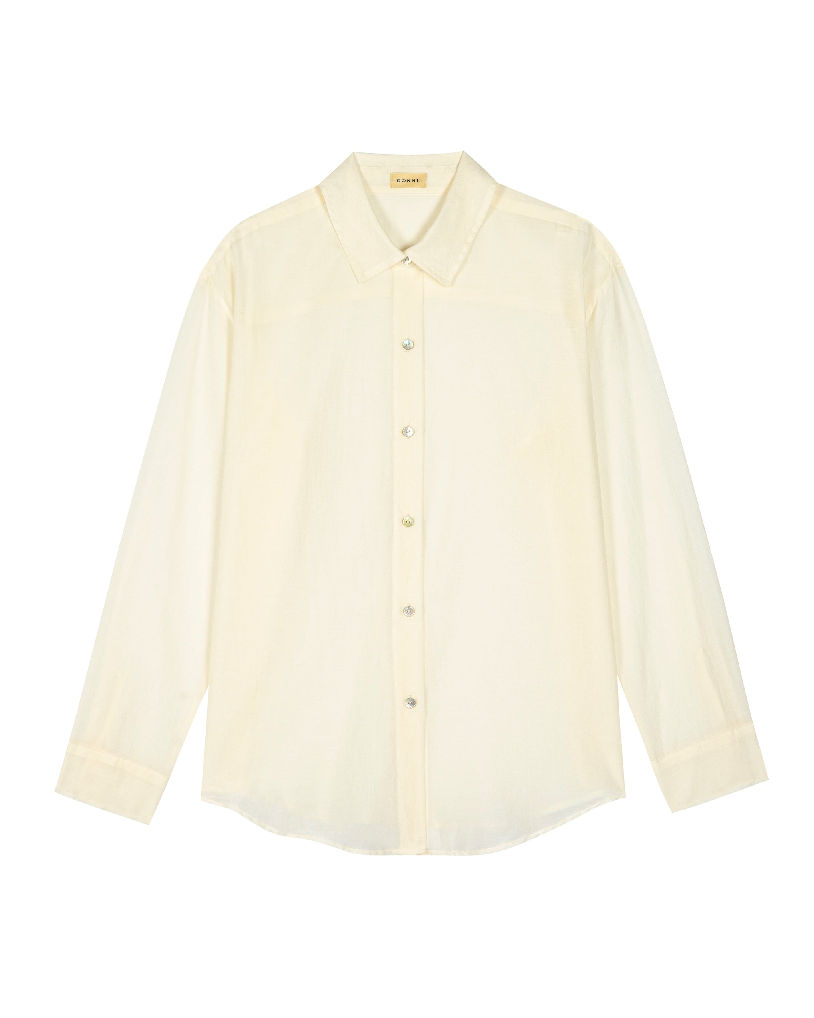 The Silk Cotton Sheer Shirt - Creme