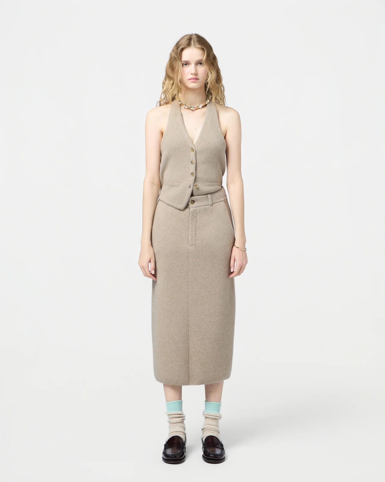 Tailored Skirt - Taupe