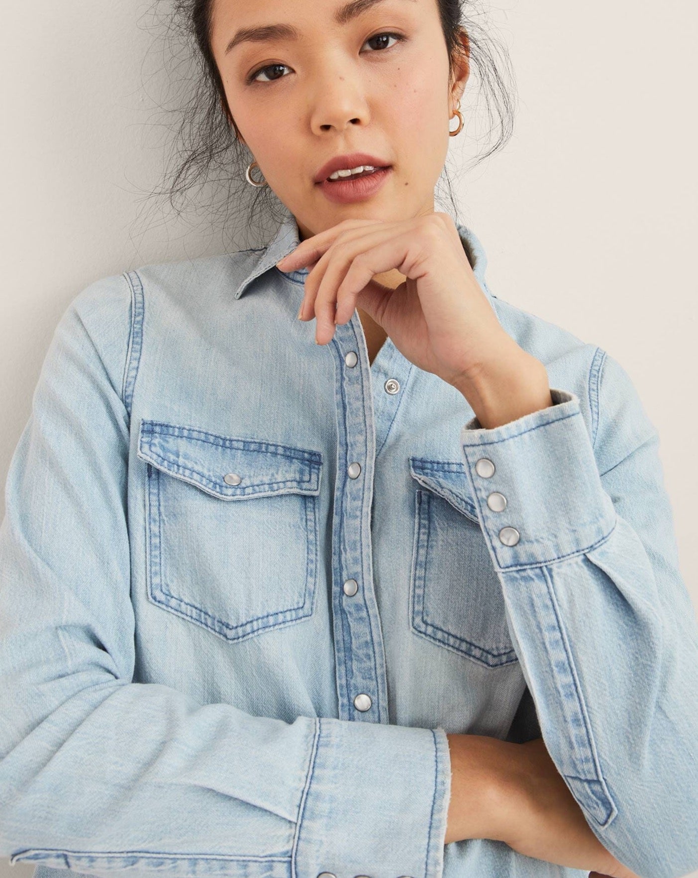 The Denim Maternity Shirt - Light Wash