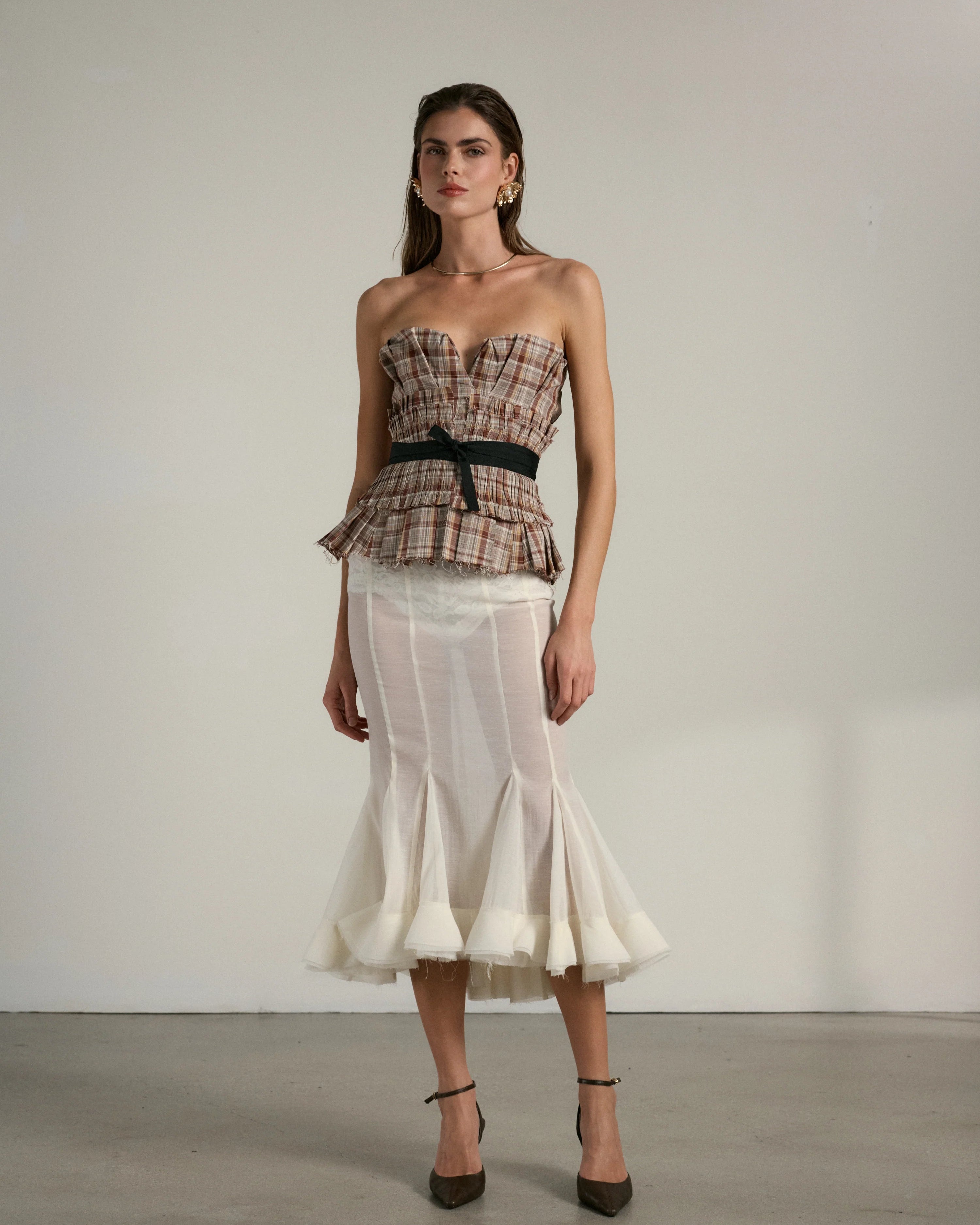 The Madrid Top - Plaid