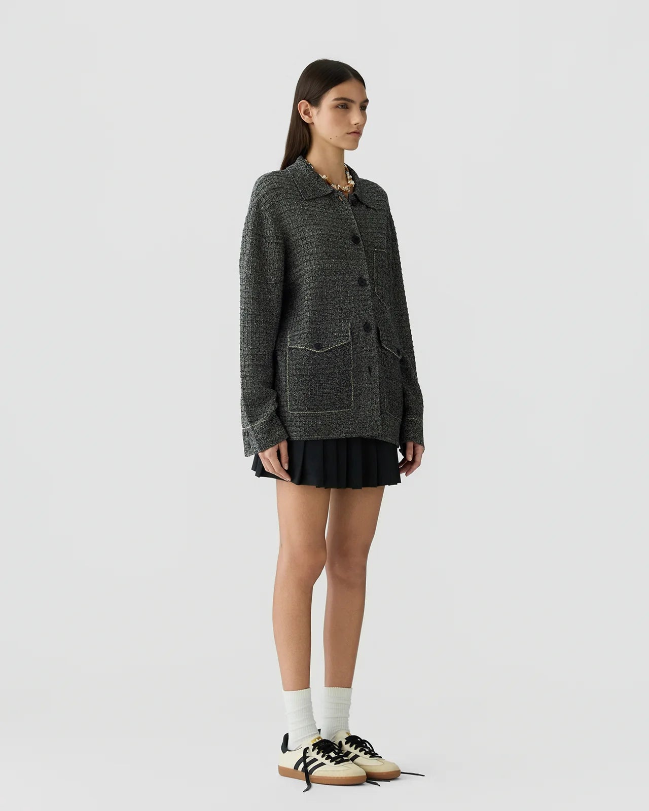 Waffle Jacket - Black/Sandstone