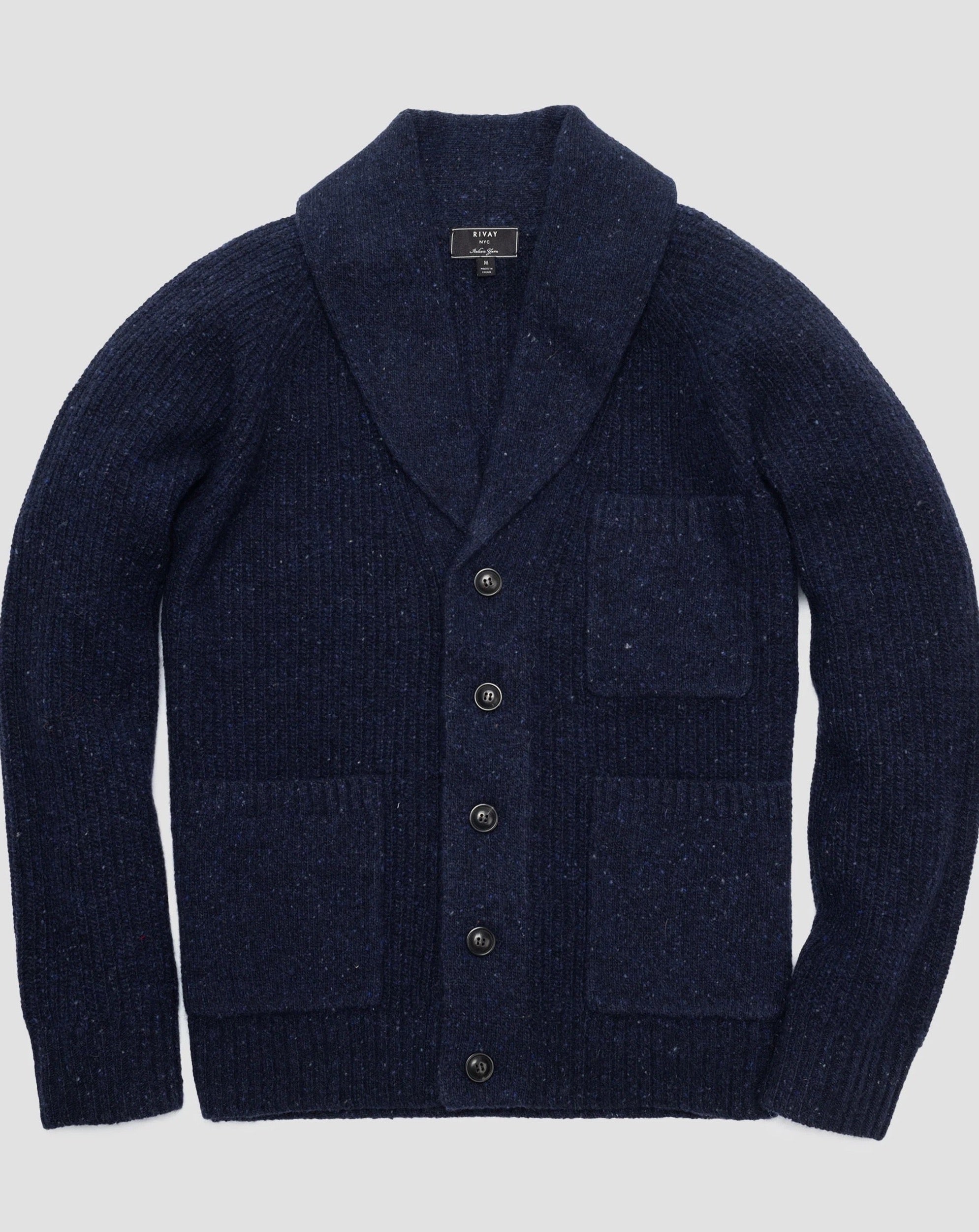 Winslow Donegal Shawl Cardigan - Navy