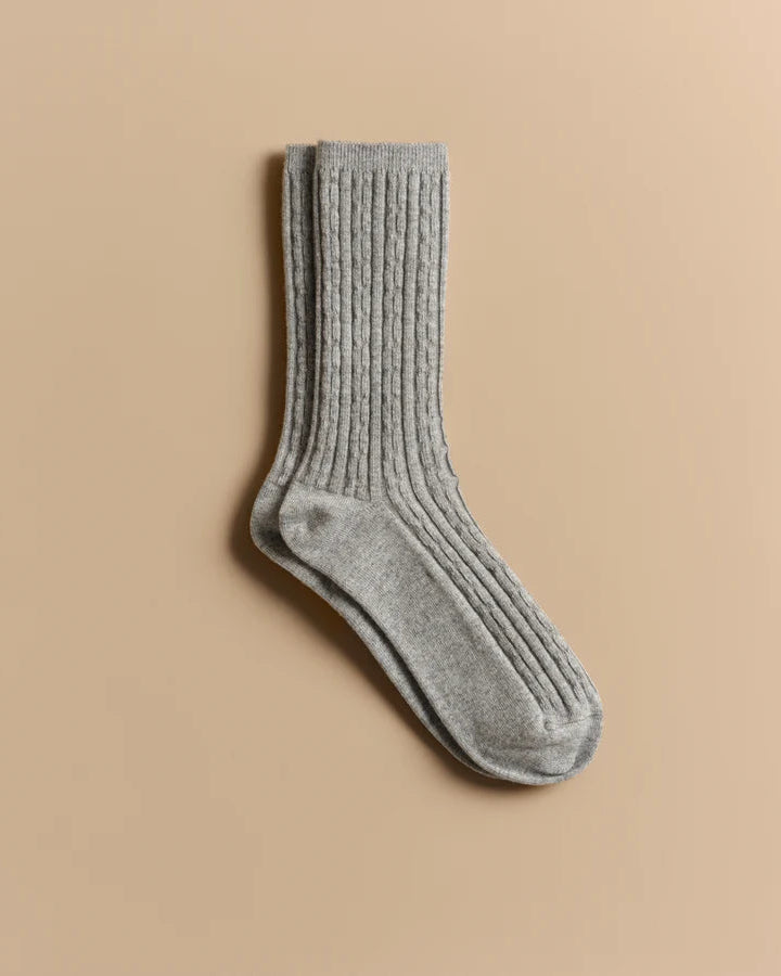 Cable Socks - Grey