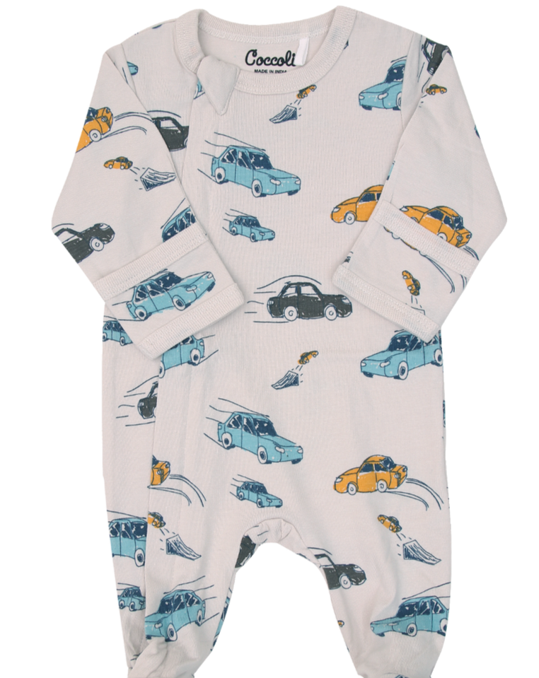 Modal Blend Zipper Footie - Cars