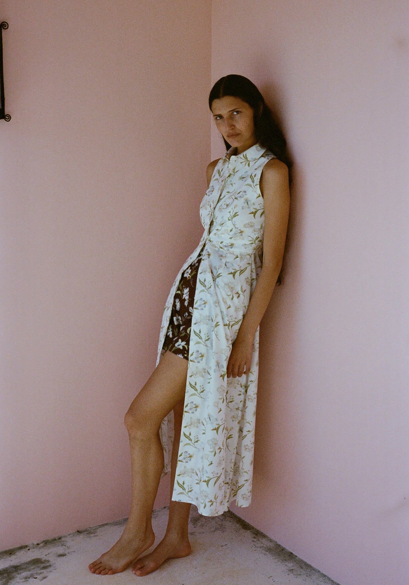 High-Waisted Shorts - Brown Hibiscus
