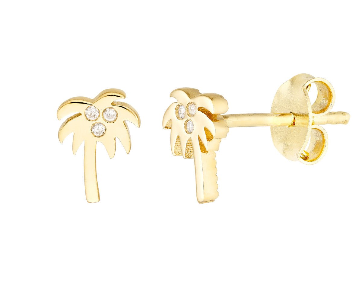 Diamond Palm Tree Stud - Single