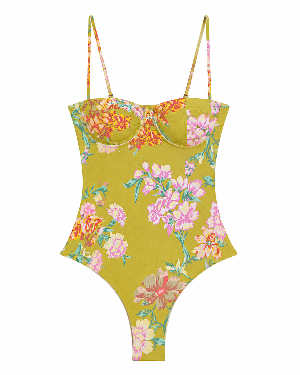 Bowie One Piece - Chartreuse Floral