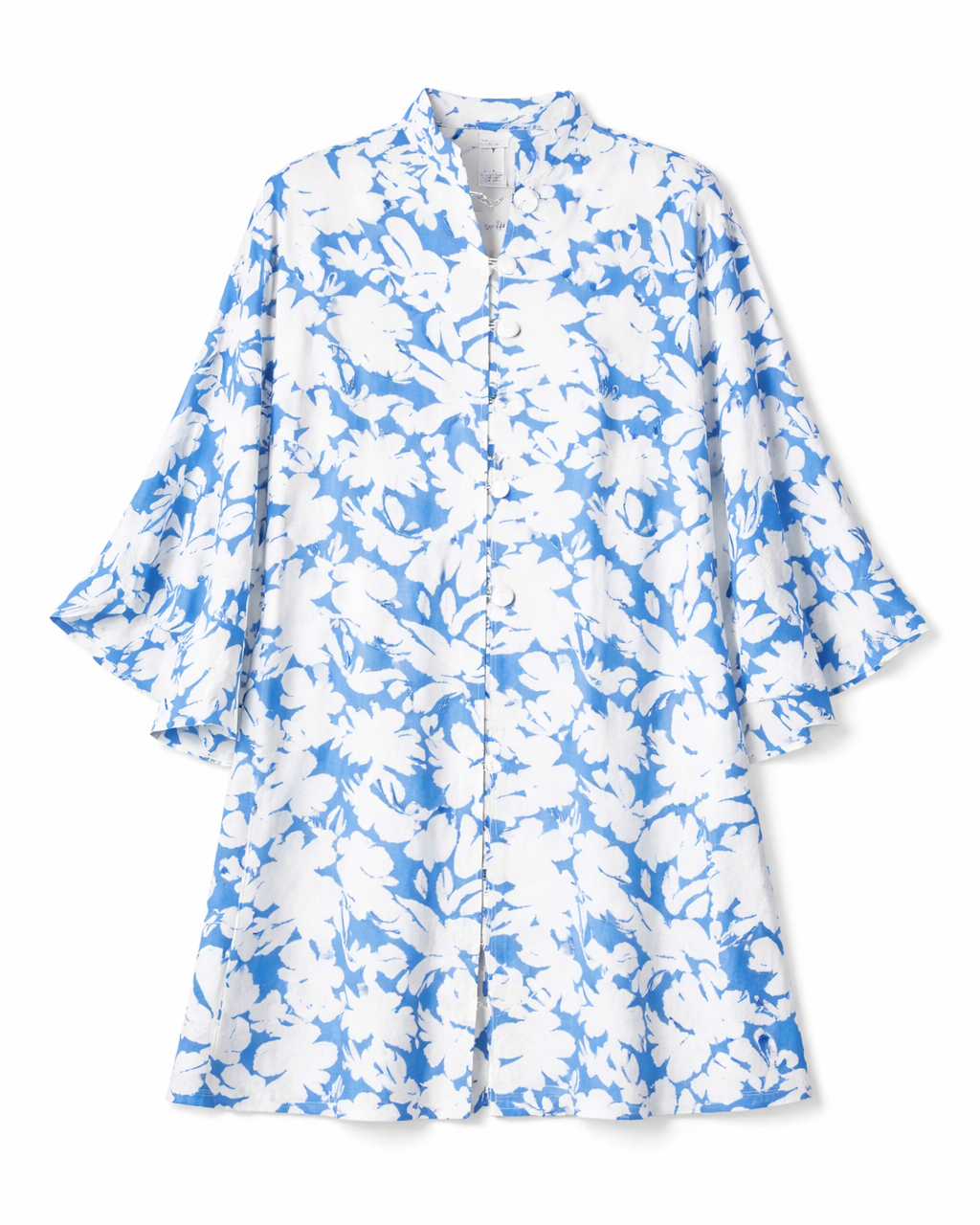 Ivory Petal Silhouette Mini Open Front Caftan
