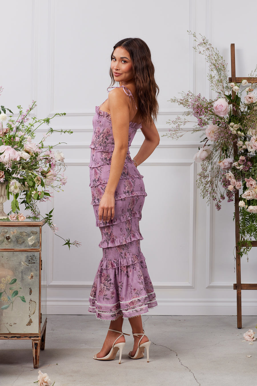 The Geranium Dress - Lilac Tapestry Rose