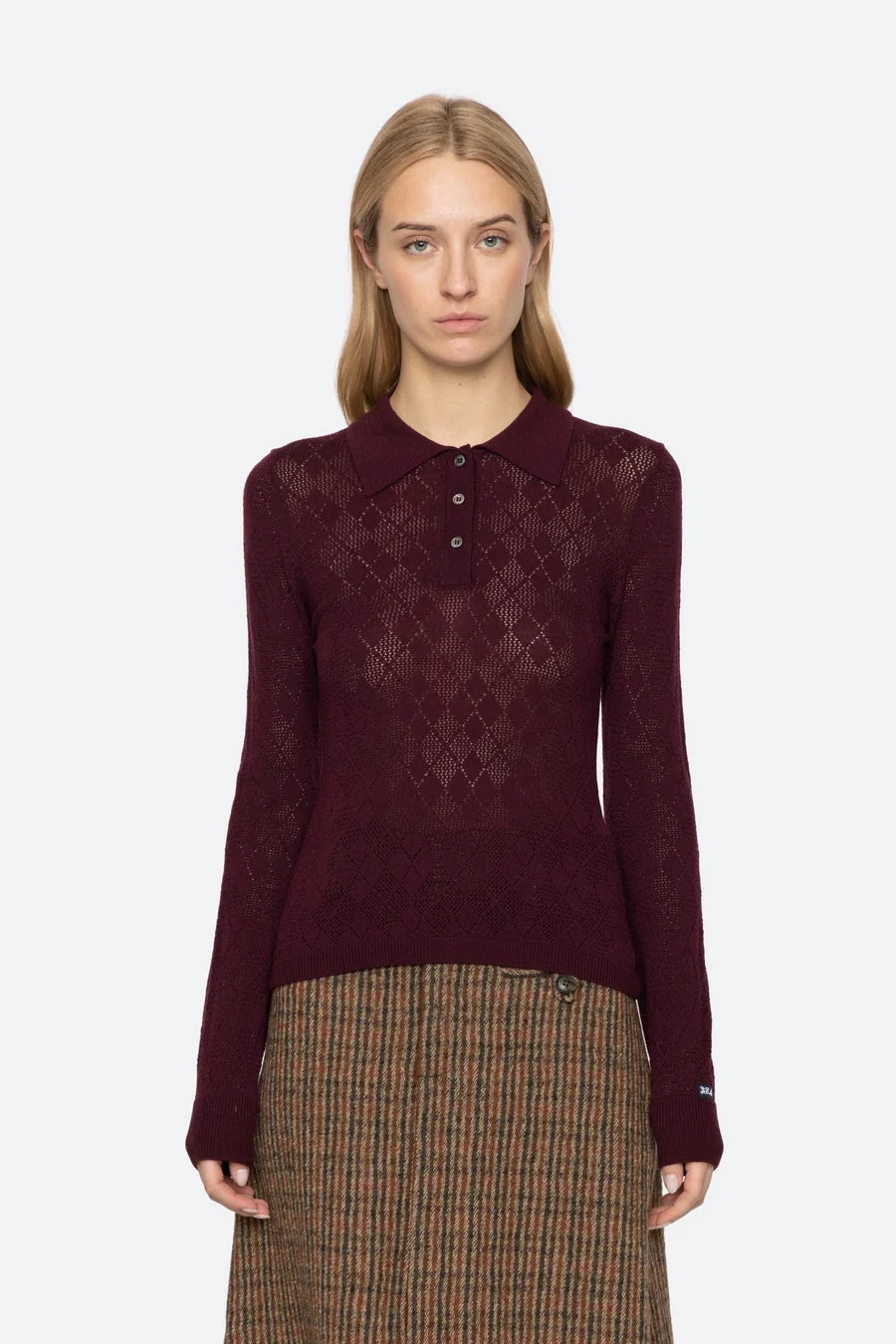Jane Argyle Polo - Burgundy
