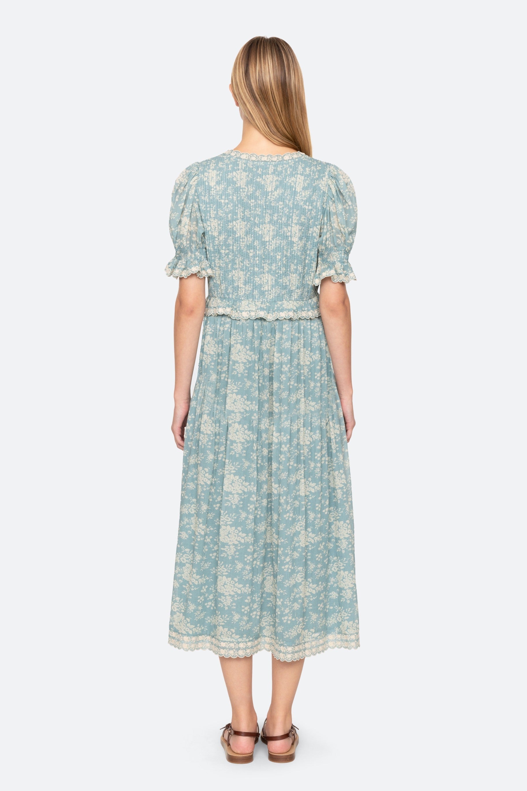 Kirsten Print Long Dress - Sky