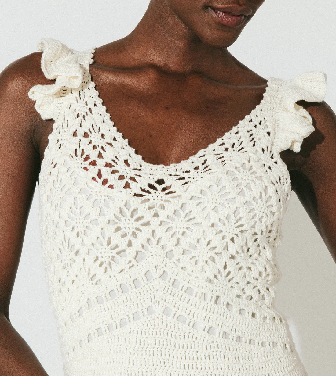 Janis Hand Crochet Dress - Ivory