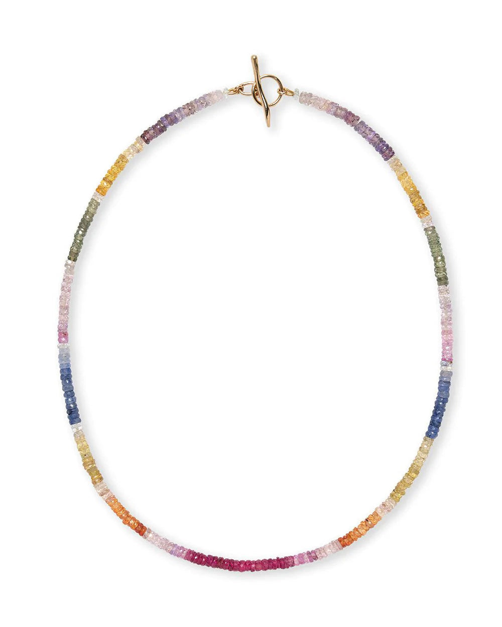 Brilliant Shaded Sapphire & 14k Gold Necklace