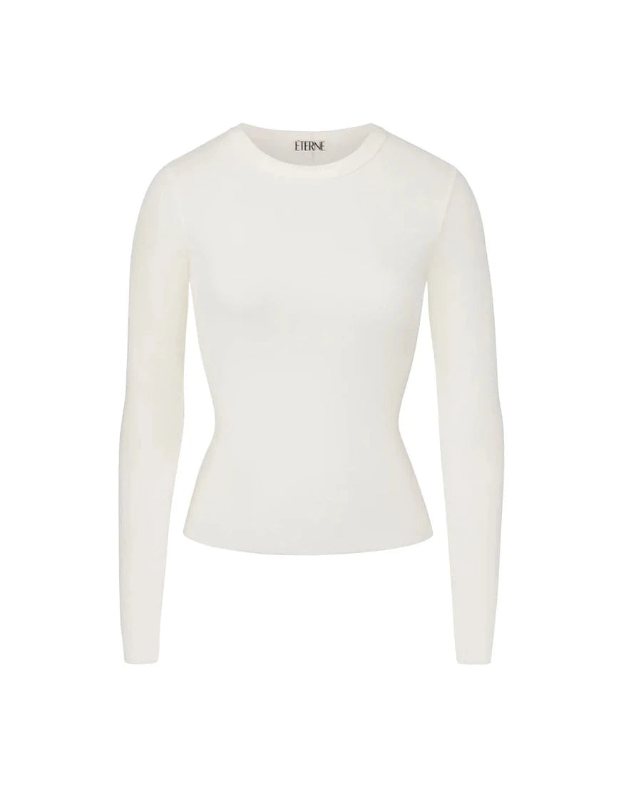 Long Sleeve Fitted Top - Cream