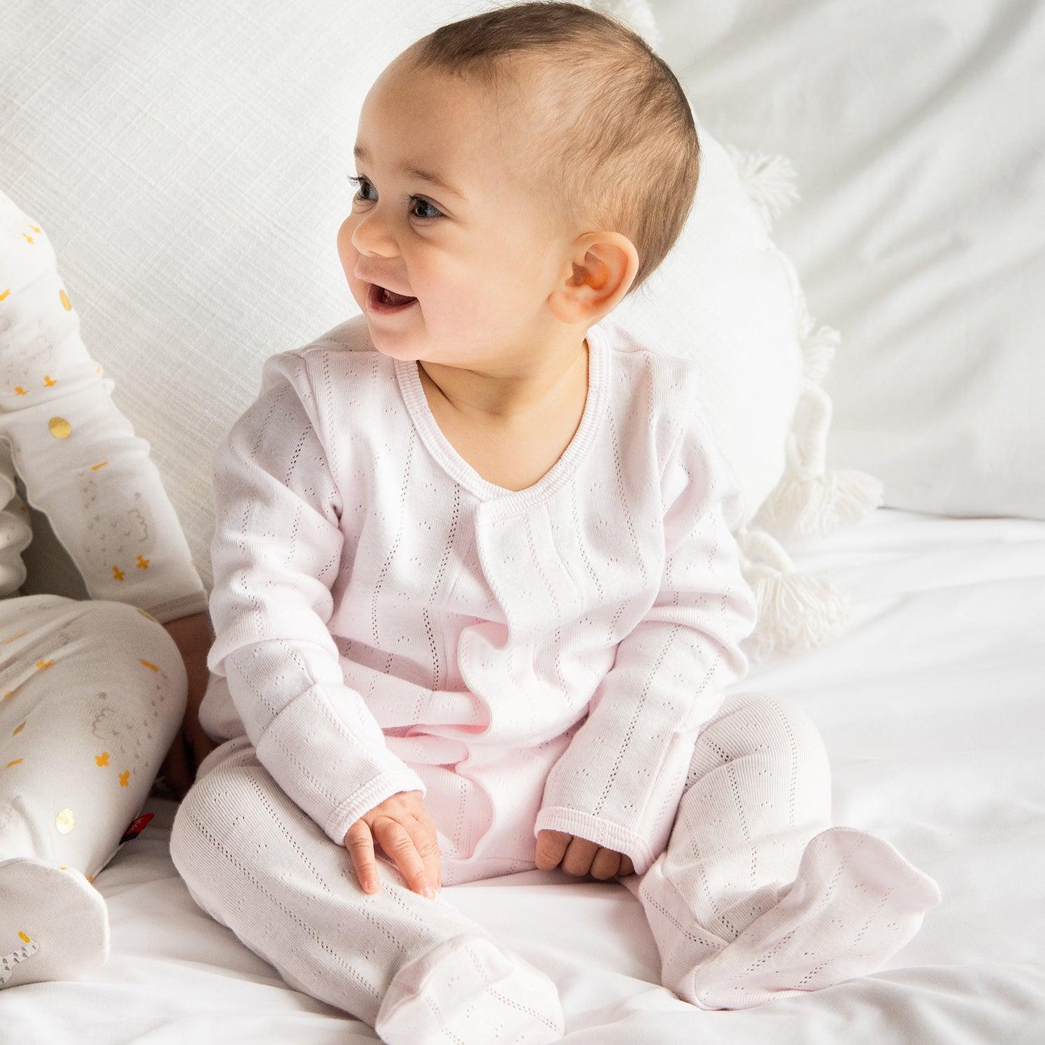 Love Lines Pink Pointelle Footie