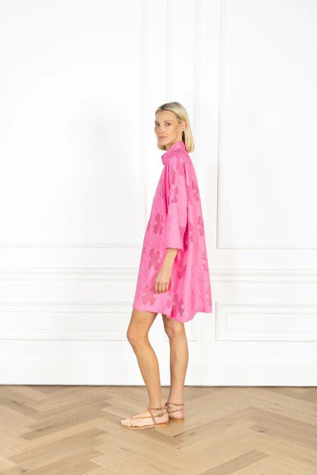 Cerise Grid Lace Mini Everyday Dress