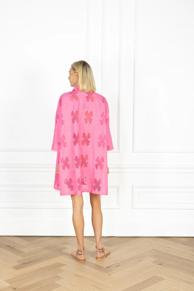 Cerise Grid Lace Mini Everyday Dress