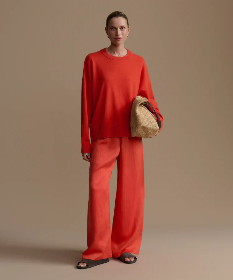 Cashmere Marina Crewneck - Tomato