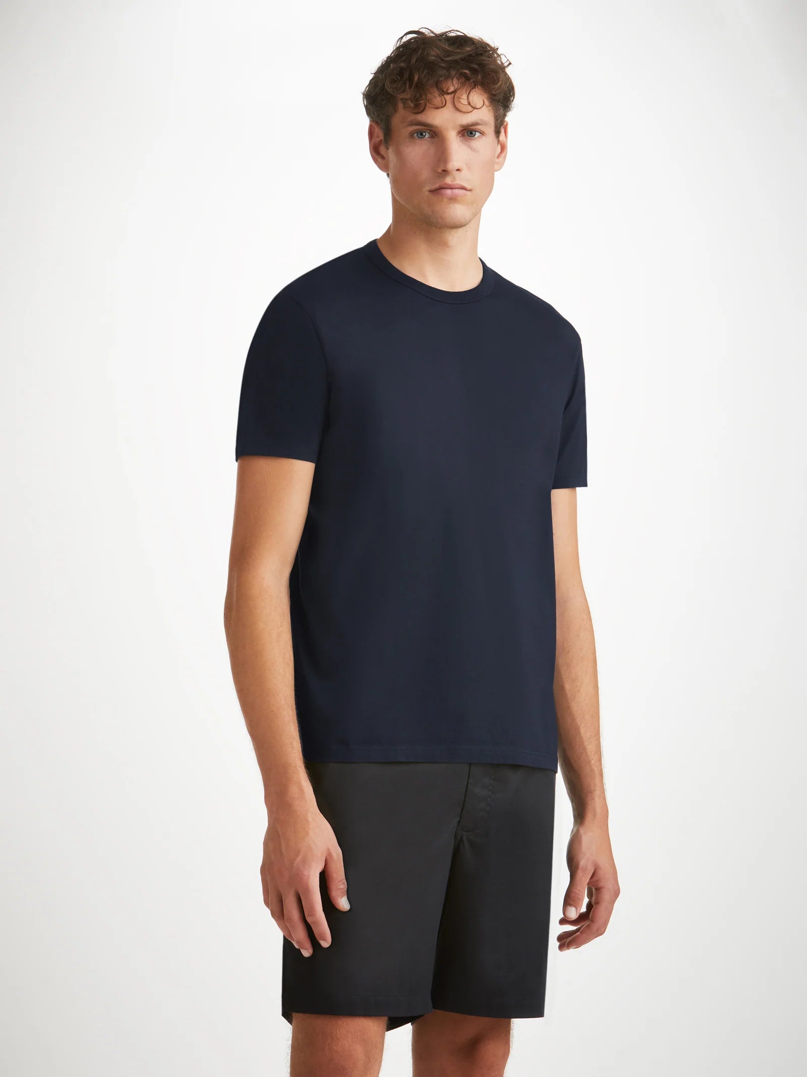 Barny Pima Cotton T-Shirt - Navy